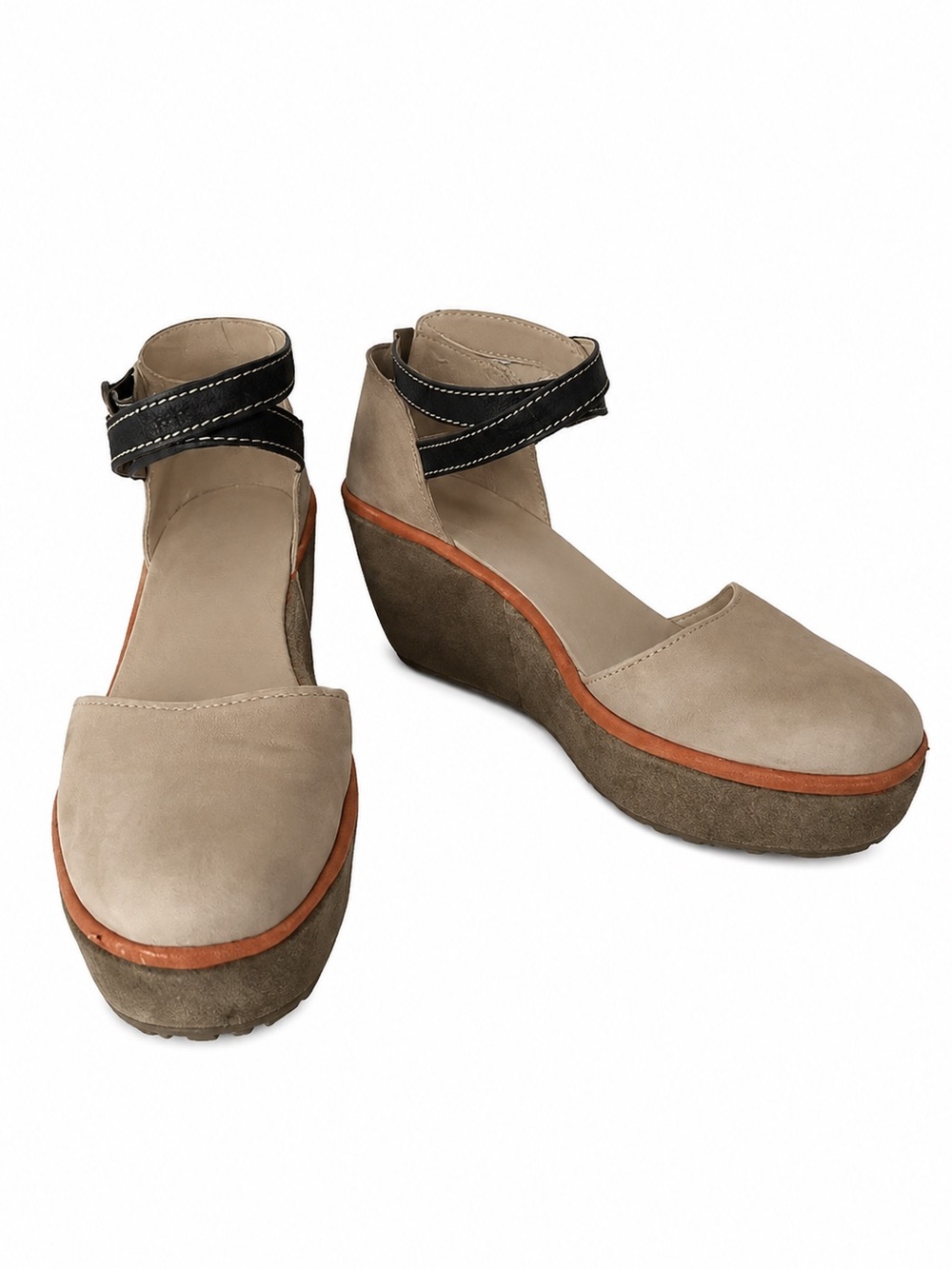 Fly London Punch Penn Wedge Sandals Taupe
Nubuck Leather Size 40